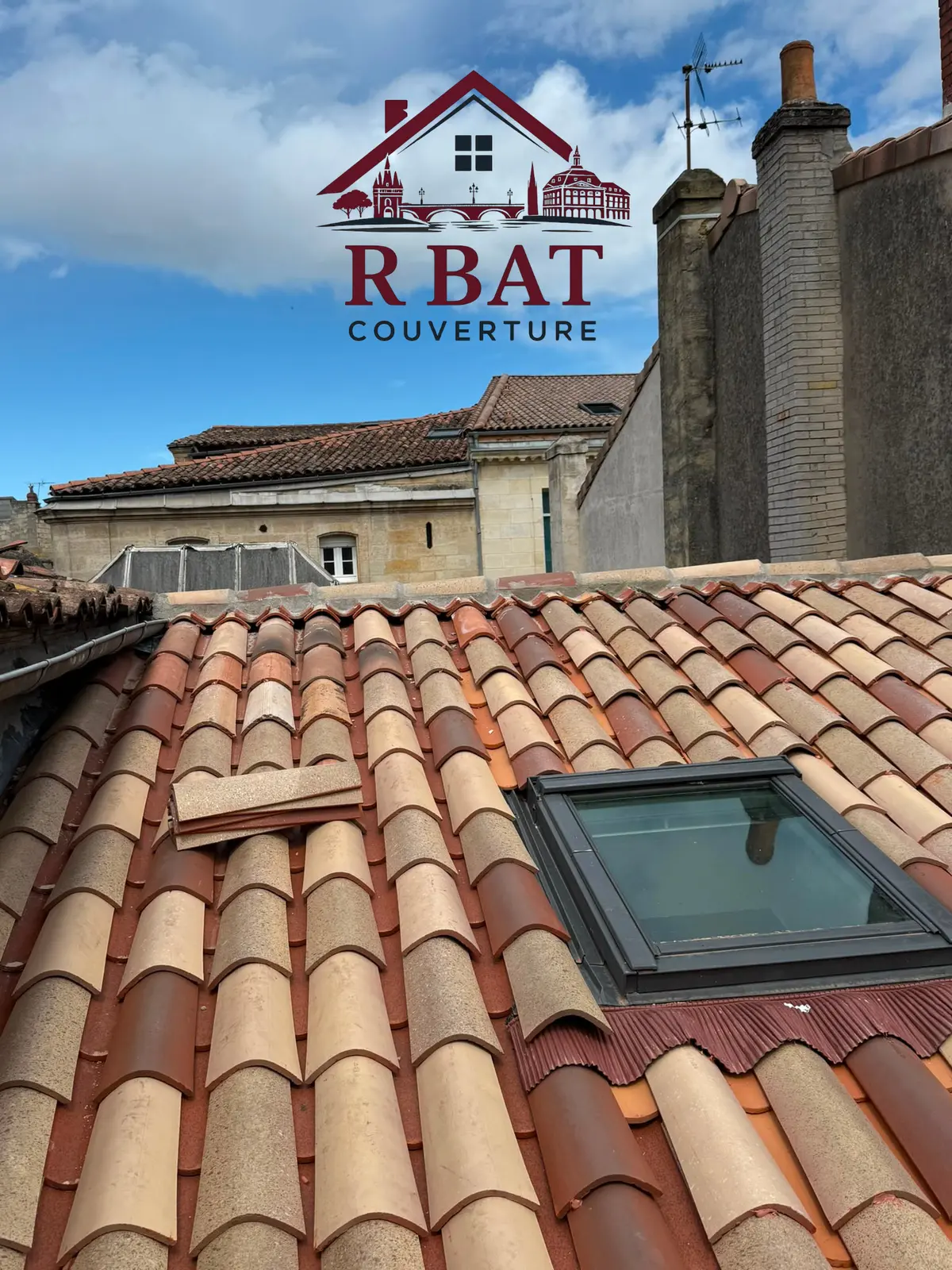 Couverture en ardoise d’un immeuble en cours de rénovation